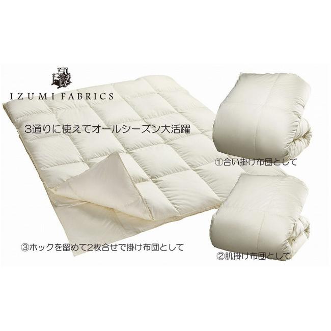 ふるさと納税 タオル・寝具 掛け布団 大阪府 和泉市  ダブルサイズ 2枚合せ羽毛布団 ポーランド産マザーグース95% CILブラックラベル 1501919の画像