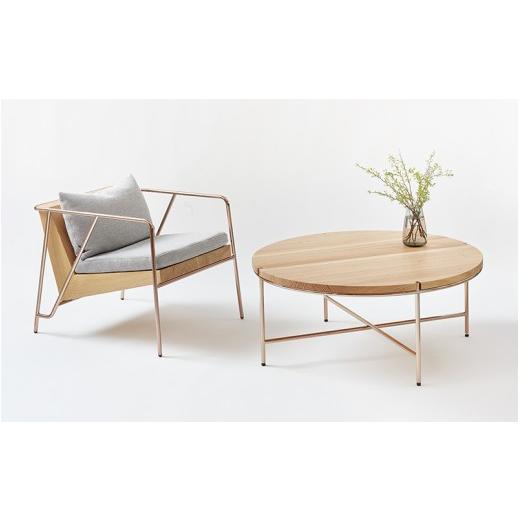 ふるさと納税 家具 テーブル 熊本県 南小国町 FIL コーヒーテーブル MASS Series 900 Coffee Table -Natural Wood & Copper Frame-　小国杉 テーブル ラ…