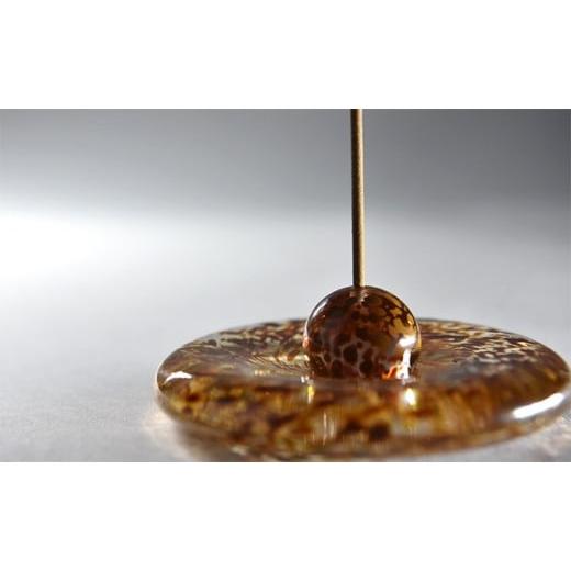 ふるさと納税 陶磁器・漆器・ガラス 京都府 宇治田原町 京都 chico硝子意匠 玉模様ガラスお香立て ゴールド[硝子 ガラス ガラス作家 ガラス工芸 インテリア …