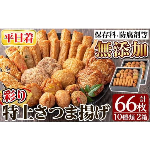 ふるさと納税 かまぼこ・練り製品 さつまあげ 鹿児島県 姶良市 a282-01 平日着分 特上さつま揚げ彩り合計66枚(10種33枚)×2箱 薩摩のまごころ 姶良市 さつまあ…