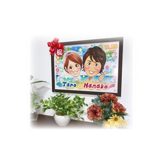 ふるさと納税 イベントやチケット等 沖縄県 金武町 金武町のイラストレーター「伊芸まもる」が描く似顔絵ボード A3の画像