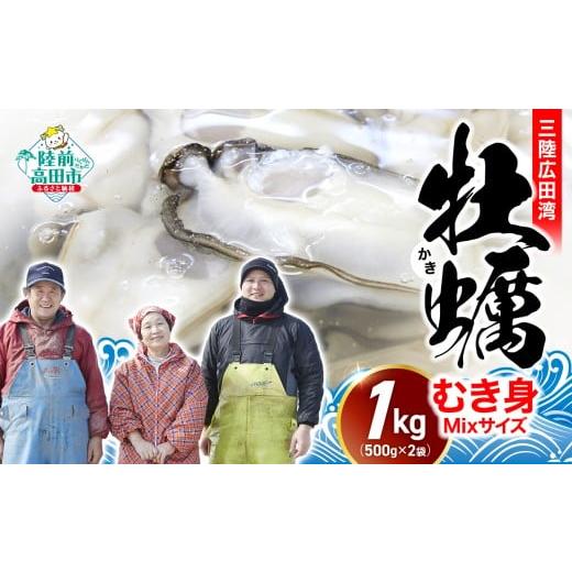ふるさと納税 牡蠣 生牡蠣 岩手県 陸前高田市 牡蠣 むき身 1kg 2026年2月後半お届け [ 数量限定 期間限定 ]ミックスサイズ ( 500g × 2パック ) 牡蠣 牡蛎…