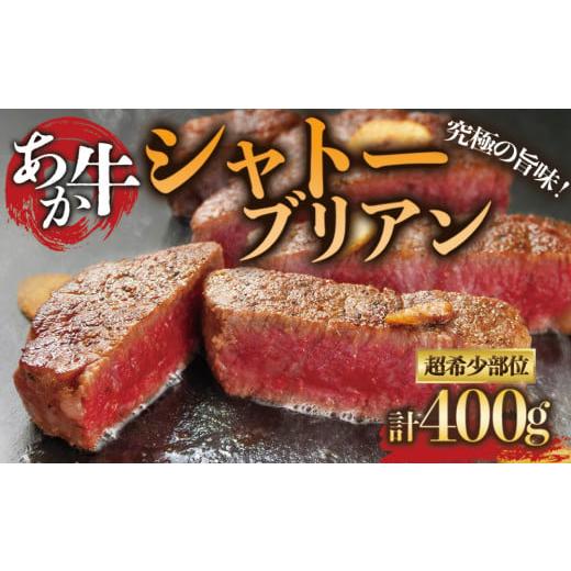 ふるさと納税 牛肉 ステーキ 熊本県 阿蘇市 高級部位 熊本ブランド和牛"あか牛"のシャトーブリアンステーキ肉 200g×2枚約400g 一頭の牛から約600gしかと…