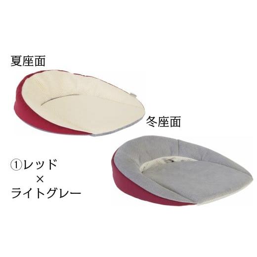 ふるさと納税 雑貨・日用品 愛知県 小牧市 自動車シートメーカーが追求した最幸の座り心地 「仙骨サポート座布団」 1.レッド×ライトグレー (1)レッド×ライ…