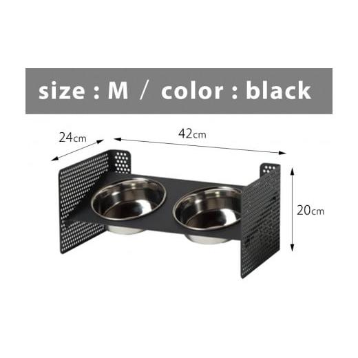 ふるさと納税 雑貨・日用品 インテリア 岐阜県 大垣市 DISH STAND(ペット用食器スタンド) サイズ:M カラー:サテンブラック サイズ:M カラ…