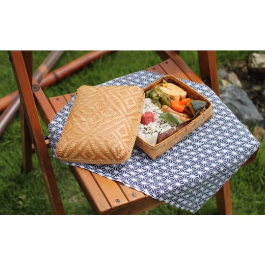 ふるさと納税 食器・グラス 弁当箱 京都府 宇治田原町 限定 ユウノ竹工房「お弁当箱」-模様網代蓋(花丸あじろ)-[竹 竹細工 お弁当箱 手作り オリジナル ハン…