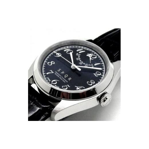 ふるさと納税 民芸品・工芸品 長野県 岡谷市 腕時計 機械式 SPQR Ventuno pr-nc(ブラック) バンド ワインレッドSOMES 腕時計 時計 ブランド SPQR スポール …