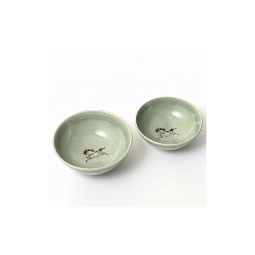 ふるさと納税 陶磁器・漆器・ガラス 福島県 浪江町 大堀相馬焼 松永窯 飯碗(青磁色) 夫婦揃えペアセット 青磁色
