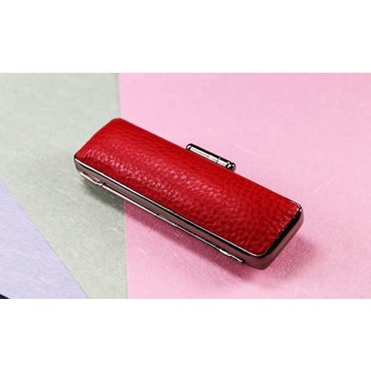 ふるさと納税 民芸品・工芸品 山梨県 市川三郷町 イタリアンレザー印鑑ケース 赤 5839-9102 赤