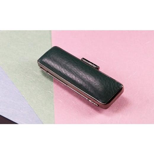 ふるさと納税 民芸品・工芸品 山梨県 市川三郷町 イタリアンレザー印鑑ケース グリーン 5839-9104 グリーン