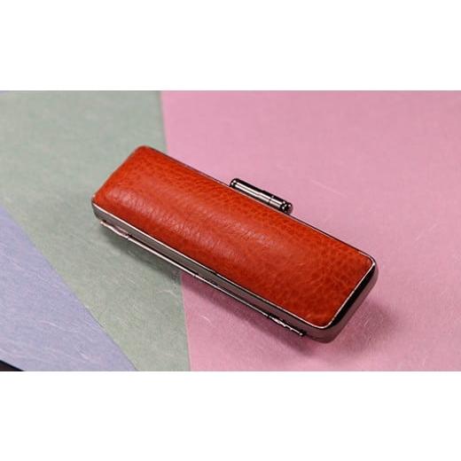 ふるさと納税 民芸品・工芸品 山梨県 市川三郷町 イタリアンレザー印鑑ケース オレンジ 5839-9105 オレンジ