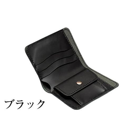 ふるさと納税 財布 鹿児島県 姶良市 a492-01 ブラック 本革ハンドメイド 2色から選べるシンプルデザインの二つ折りハーフ財布 皮革工房凜 姶良市 日本製 本革 …