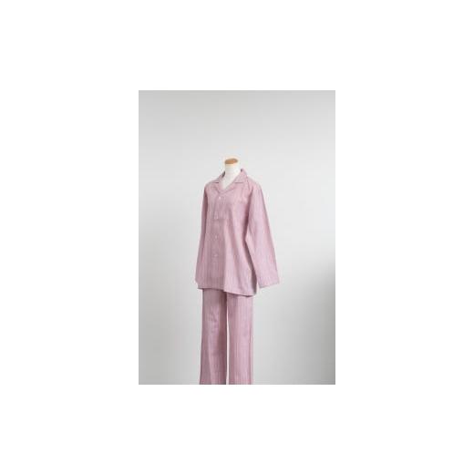 ふるさと納税 ファッション 三重県 四日市市 ストライプ楊柳パジャマ Lサイズ・ピンク Lサイズ・ピンク