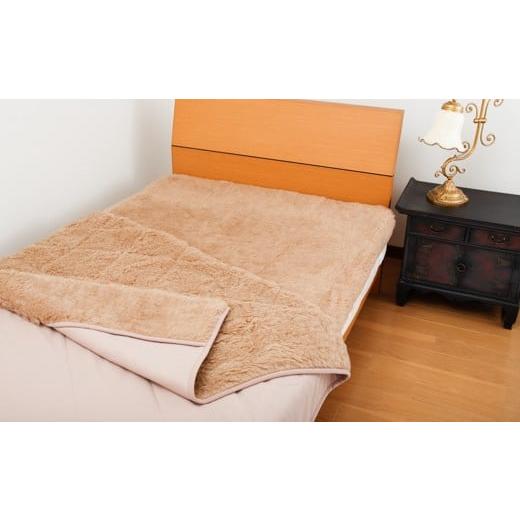 ふるさと納税 タオル・寝具 毛布 埼玉県 横瀬町 羊毛で暖かい「メリノン」ひつじ敷毛布(シングル・ベージュ) 洗濯機で丸洗い可 シングル・ベージュ