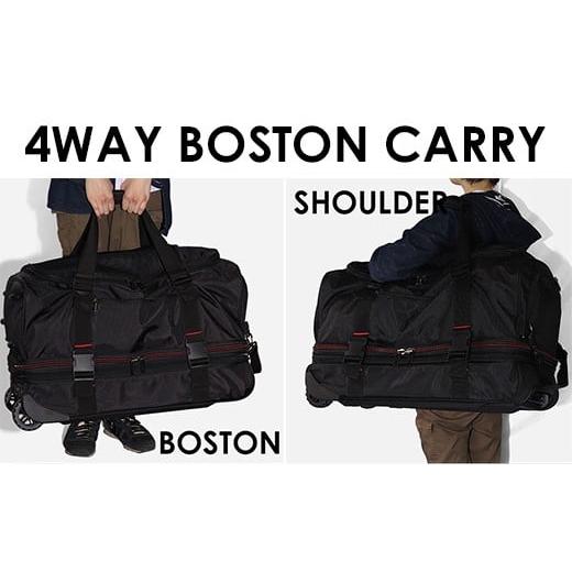 ふるさと納税 福岡県 大木町 [PROEVO] 防水 ボストンキャリー スーツケース 受託手荷物対応 L（ブラック×レッド） [20017]　AY161 受託手荷物対応サイズ ×37cm