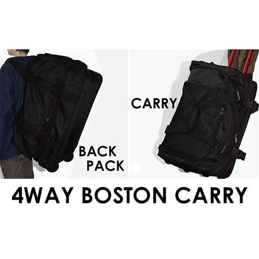 ふるさと納税 福岡県 大木町 [PROEVO] 防水 ボストンキャリー スーツケース 受託手荷物対応 L（ブラック×レッド） [20017]　AY161 受託手荷物対応サイズ ×37cm