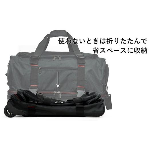 ふるさと納税 福岡県 大木町 [PROEVO] 防水 ボストンキャリー スーツケース 受託手荷物対応 L（ブラック×レッド） [20017]　AY161 受託手荷物対応サイズ ×37cm