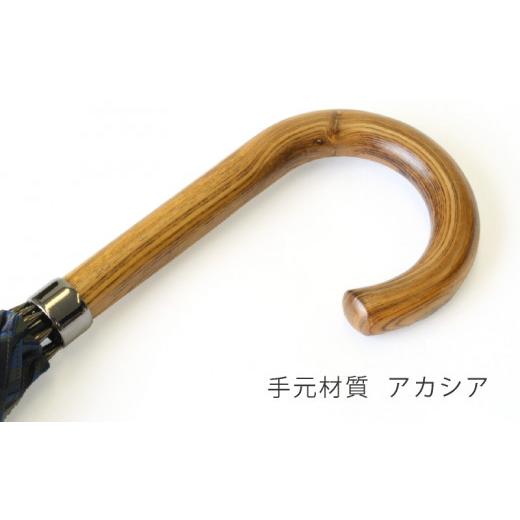 ふるさと納税 織物・繊維品 山梨県 都留市  槙田商店 紳士長傘 Tie Plain×Stripe GREEN 傘 かさ 雨具 高級 晴雨 兼用 UV 日焼け ギフト ファッション 日傘 …の画像