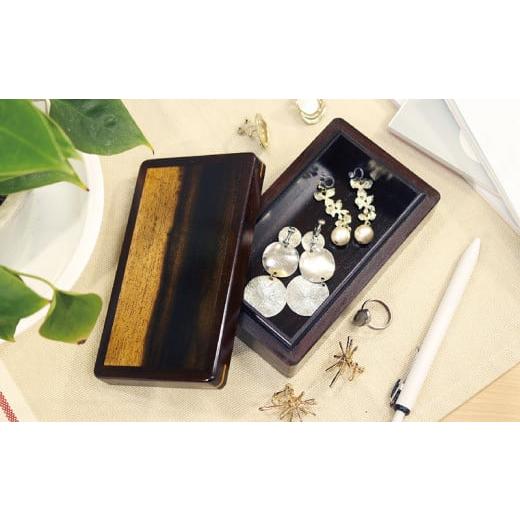 ふるさと納税 伝統技術 福井県 越前市 武生唐木指物の職人がつくる 指物、うるしにこだわった紫檀黒柿小箱(宝箱)