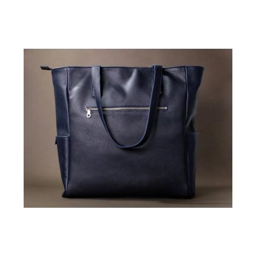 ふるさと納税 カバン ショルダーバッグ 千葉県 柏市 柏レザー 男女兼用トートバッグLサイズ ネイビー [ネイビー]