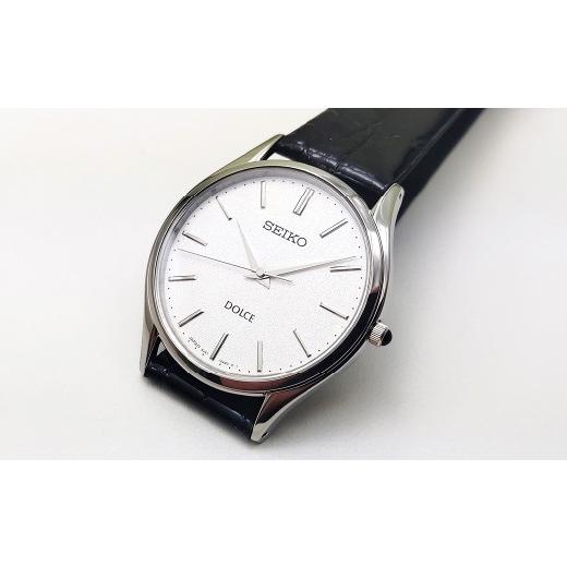 ふるさと納税 時計 メンズ腕時計 長野県 諏訪市 SEIKO 腕時計 ドルチェ SACM171 電池式クオーツ ／ メンズ ホワイト シルバー 革 サイド ワニ セイコー 時計 …の画像