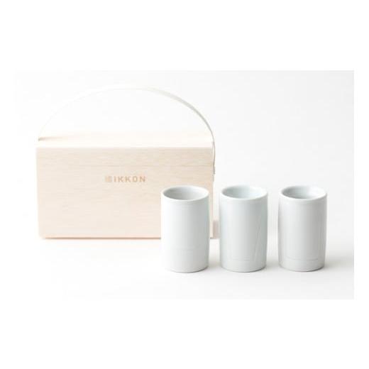 ふるさと納税 陶磁器・漆器・ガラス 福島県 浪江町 大堀相馬焼 ikkon ぐい呑みセット(白釉) 白釉の画像