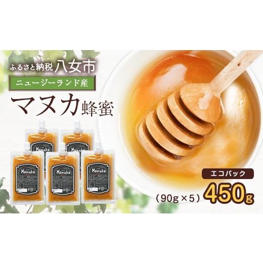 ふるさと納税 加工品等 はちみつ 福岡県 八女市 かの蜂 マヌカハニー 450g（90g×5袋）エコパック マヌカ はちみつ 蜂蜜 100％純粋 パック 手軽 持ち運び 保存…_1