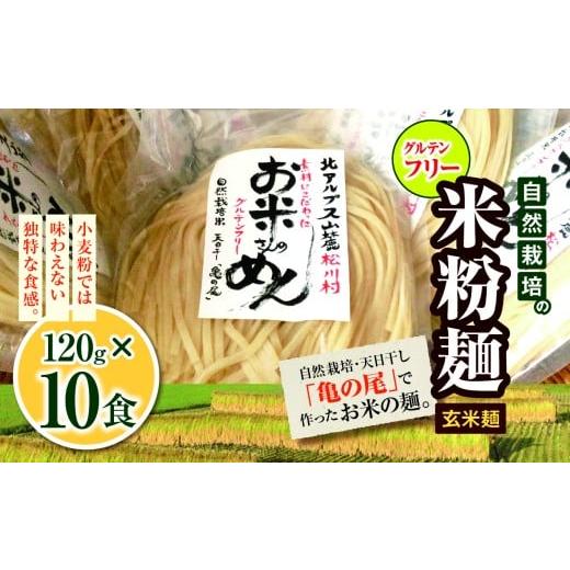 ふるさと納税 麺類 長野県 松川村 グルテンフリ? 自然栽培の米粉麺 ( 玄米麺 )120g× 10食 |麺 めん 米粉 米粉麺 米粉めん グルテンフリー お米のめん 半生…
