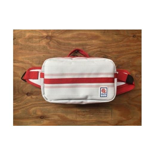 ふるさと納税 カバン 長野県 岡谷市 010-025 FHP ウエストバッグ ホワイト パイピングカラー:茶 パイピングカラー:茶