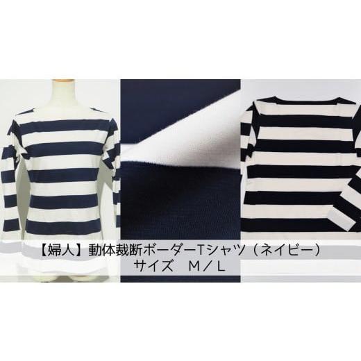 ふるさと納税 服 女 茨城県 行方市 Z-16 婦人 動体裁断ボーダーTシャツ(ネイビー) サイズM 婦人 動体裁断ボーダーTシャツ(ネイビー) サイズM