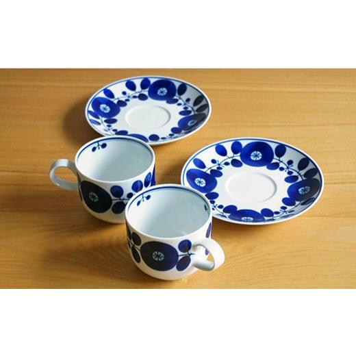ふるさと納税 食器・グラス ティーカップ 長崎県 波佐見町  白山陶器 BLOOM ブルーム コーヒーカップ・ソーサー 2客セット 食器 皿 波佐見焼 TA82の画像