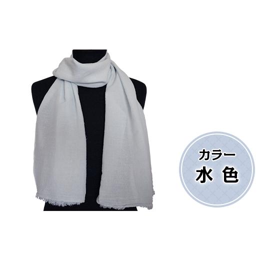 ふるさと納税 小物 ストール・マフラー 新潟県 長岡市 40-04A カラー:水色 栃尾織物シルク混ガーゼストール カラー:水色