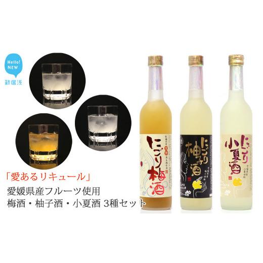 ふるさと納税 お酒 洋酒 愛媛県 新居浜市 「愛あるリキュール」500ml×3種セット にごり梅酒・にごり柚子酒・にごり小夏酒 愛媛県産フルーツ使用 愛媛 近藤酒…