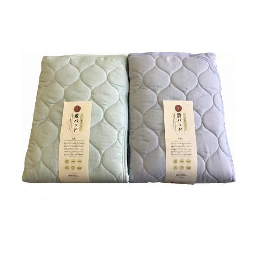 ふるさと納税 タオル・寝具 愛知県 蒲郡市 G0208 和晒し ダブルガーゼ敷パット ダブルサイズ:配送情報備考 グリーン グリーン