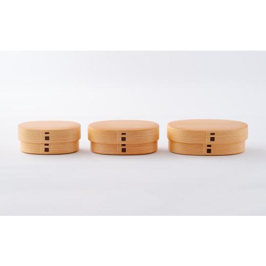 ふるさと納税 木工品・竹工品 秋田県 大館市  大館曲げわっぱ 親子弁当（中） 225P6001 ／ 曲げわっぱ 伝統 工芸品 お弁当箱 弁当箱 わっぱ弁当 わっぱ弁当箱…の画像