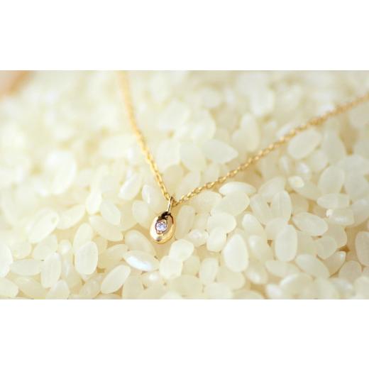 ふるさと納税 ネックレス 新潟県 三条市  指輪工房チェルキオ K18製お米デザインネックレス イエローゴールド 077P001の画像