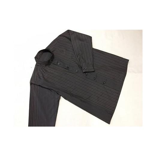 ふるさと納税 織物・繊維品 鹿児島県 いちき串木野市 本場大島紬 縦縞柄シャツ 襟なし P-098bH 本場大島紬 縦縞柄シャツ 襟なしタイプ