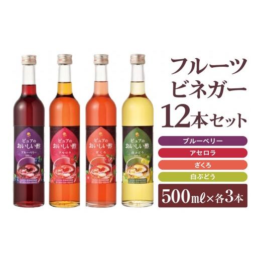 ふるさと納税 たれ・ドレッシング・酢 果実酢 愛知県 阿久比町 フルーツビネガー(500ml×12本)|酢 ビネガー ザクロ アセロラ ブルーベリー 白ぶどう 果実酢…