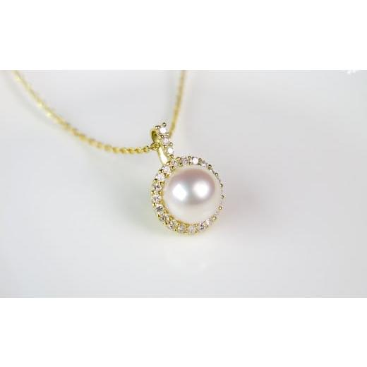 ふるさと納税 ネックレス 三重県 志摩市 煌びやかな あこや真珠9mmペンダント( K18YG ) / 伊勢志摩 伊勢 志摩 英虞湾 真珠 アコヤ真珠 本真珠 パール ネック…