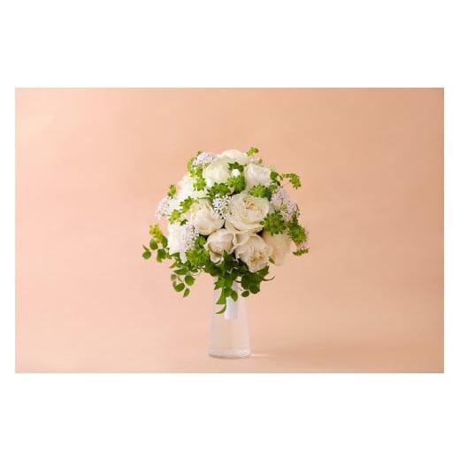 ふるさと納税 花・苗木 花束 滋賀県 守山市 Flower Bouquet（バラのブーケ）15本 白系 AN-0002-02 白系の画像