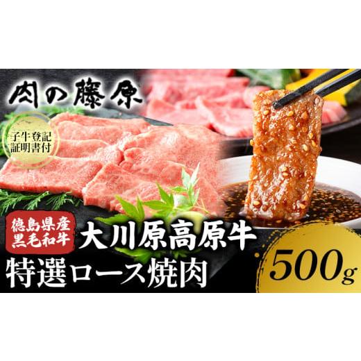 ふるさと納税 牛肉 ロース 徳島県 佐那河内村 大川原高原牛 特選ロース 焼肉 500g 冷凍便 肉の藤原[30日以内に出荷予定(土日祝除く)]和牛 希少 大川原高原 …