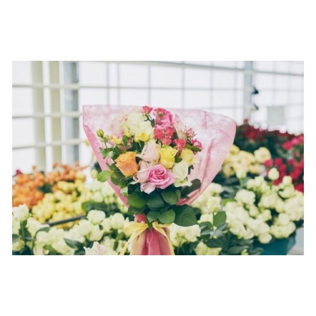 ふるさと納税 花・苗木 花束 滋賀県 守山市 Flower Bouquet（バラのブーケ）15本 色おまかせ AN-0002-08 おまかせの画像