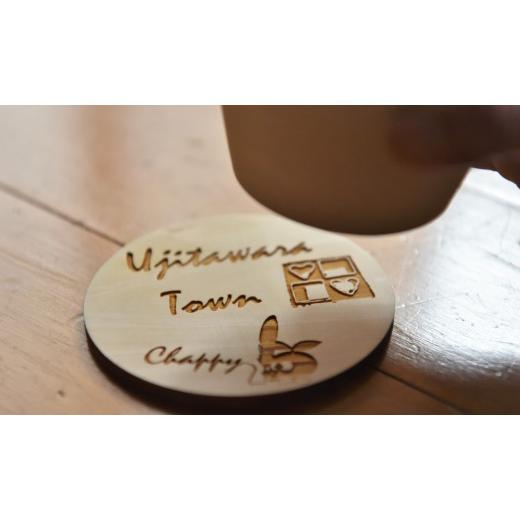 ふるさと納税 ご当地キャラクター 京都府 宇治田原町 オリジナル木製コースター(ハートキューフ゛)6枚セット n00501c ハートキューブ 丸型