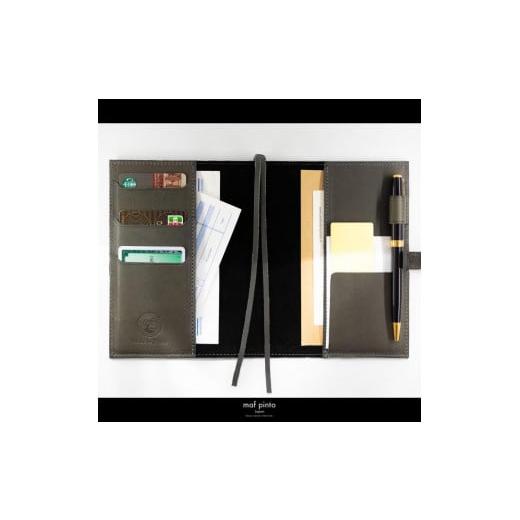 ふるさと納税 ファッション 福岡県 大川市 maf pinto (マフ ピント) レザー手帳カバー A6 (文庫本サイズ) グレー 本革 日本製 グレー_2