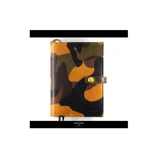 ふるさと納税 ファッション 福岡県 大川市 maf pinto (マフ ピント) レザー手帳カバー A6 (文庫本サイズ) カモフラージュ ライト 本革 日本製 カモフラージュ …