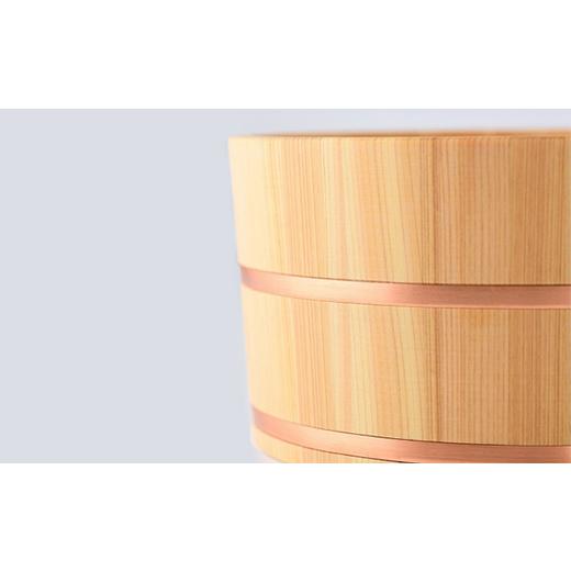 ふるさと納税 木工品・竹工品 奈良県 高取町  本格 ひのき風呂椅子・桶セット(デラックス30cm銅タガ) 1112046の画像