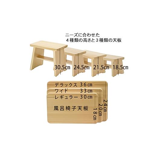 ふるさと納税 木工品・竹工品 奈良県 高取町  本格 ひのき風呂椅子・桶セット(デラックス30cmステンレスタガ) 1112047の画像