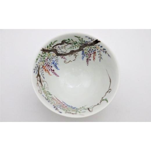 ふるさと納税 食器・グラス 茶碗 佐賀県 有田町 A50-116 極彩赤絵 藤の花 姫茶碗 有田焼 中山陶和堂の画像