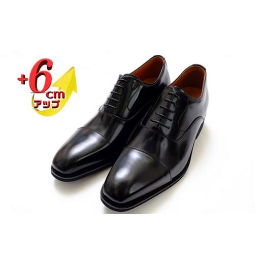 ふるさと納税 靴・スリッパ・下駄 奈良県 大和郡山市 本革 ビジネスシューズ 革靴 紳士靴 6cmアップ シークレットシューズ No.1301 ブラック 25.0cm No.5990…