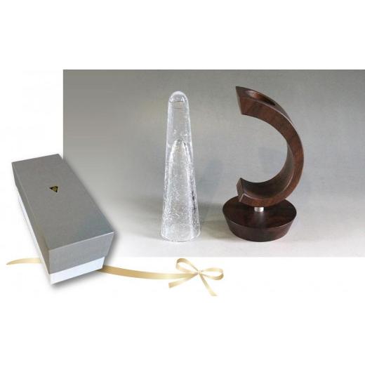 ふるさと納税 陶磁器・漆器・ガラス 北海道 旭川市 木Glass 一輪挿し 丸台_00594の画像